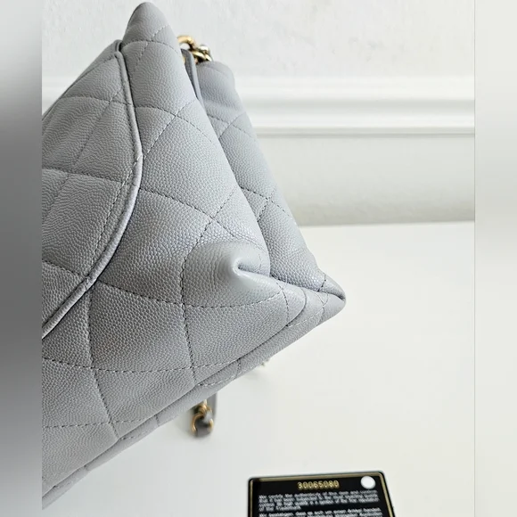 Chanel Gray Caviar Leather Top Handle Two-way Flap Bag - Picture 7 of 16